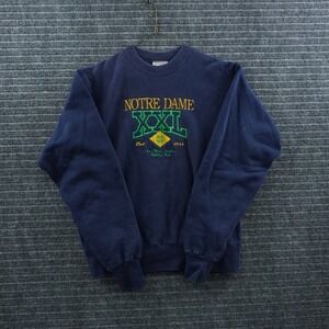 Crable Sportswear Notre Dame Sweatshirt XL Navy Blue Vintage 90s Embroidered